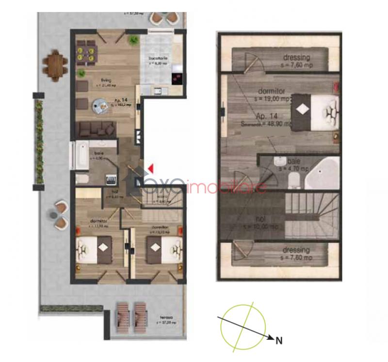 Apartament 4 camere de vanzare in Cluj-Napoca, cartier Buna Ziua