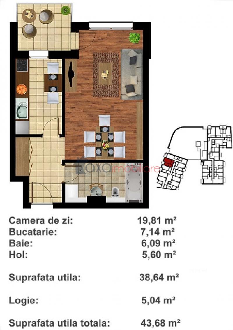 Apartament 1 camere de vanzare in Cluj-Napoca, cartier Centru